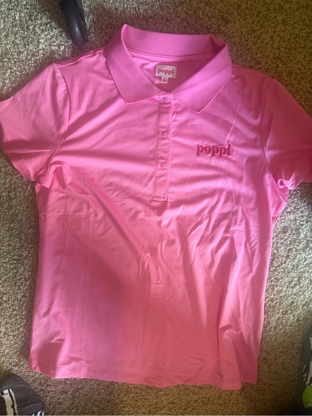 Poppi | Pink Polo | Prebiotic Soda branded promotional apparel